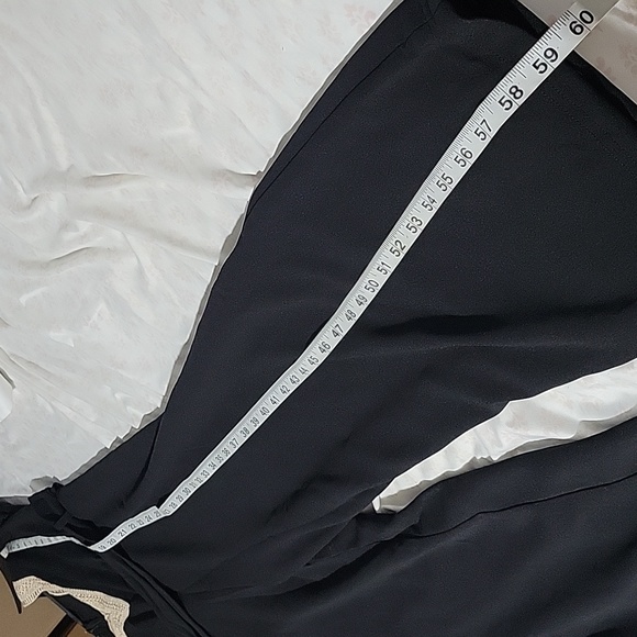 Jumpsuits Dressy Fashion Lace V Neck Long Sleeve Wide Leg Pants Romper with Belt - Picture 11 of 12